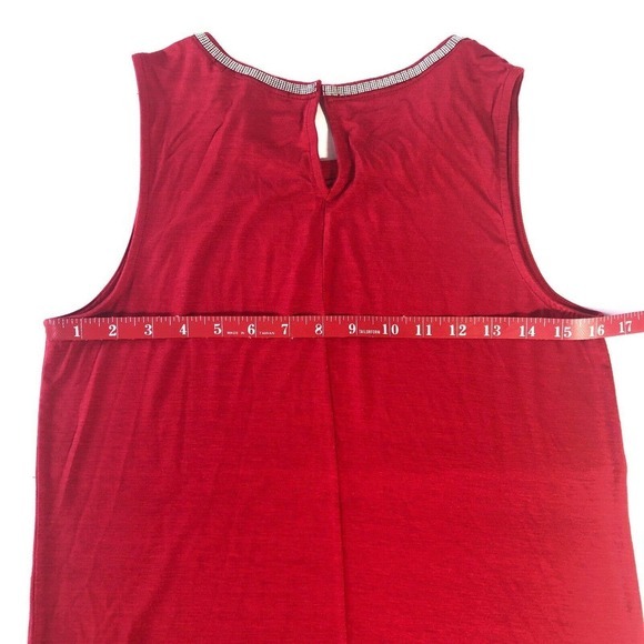 Banana Republic Red Sequin Neckline Tank Top XS - Picture 9 of 12
